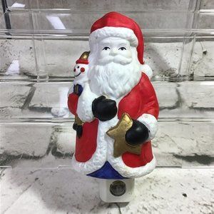 Vintage Night Light Ceramic Santa Claus Collectible Christmas Holiday Nostalgia